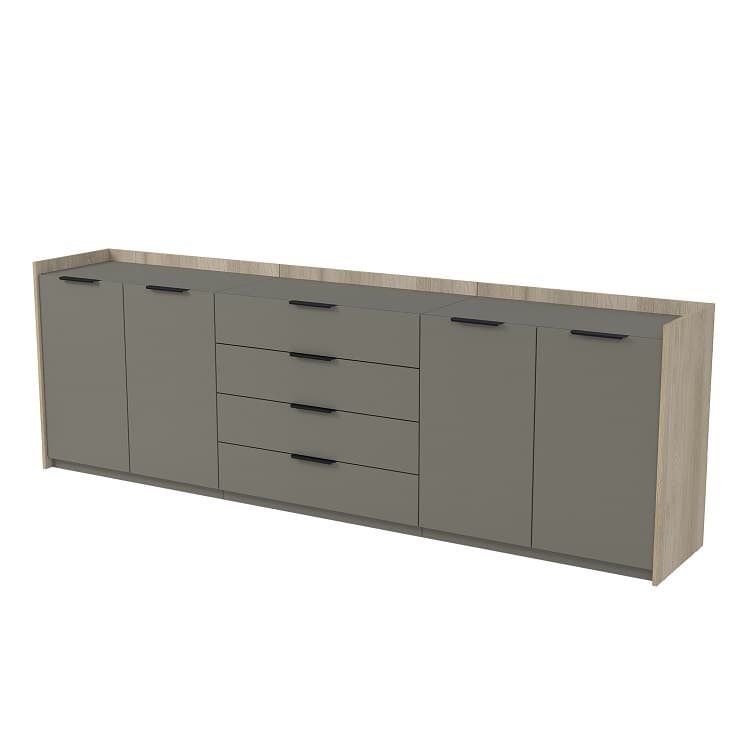 Тумба трехсоставная с ящиками Алсав MAGNETIC 15ТТС.804 (2636х460х860) okwood/terra