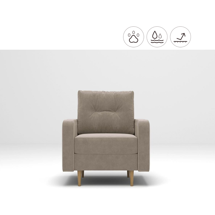 Кресло Мастерфабрик Дэйо Kenya beige ткань велюр