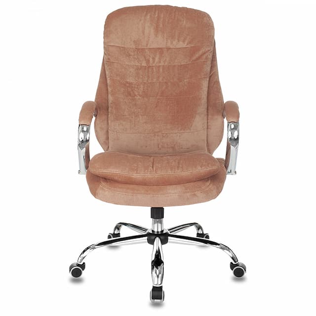 Кресло руководителя Бюрократ T-9950SL Fabric светло-коричневый Velvet 90 крестов. металл хром