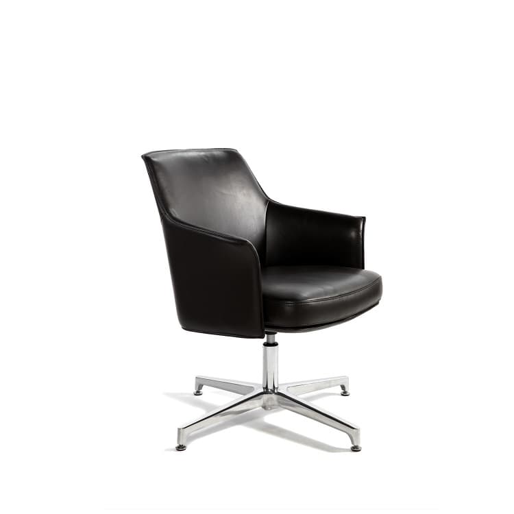 Кресло офисное Norden Бордо CF C1918 CF black leather