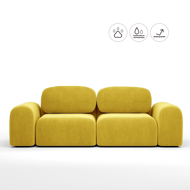 Диван Мастерфабрик Эмека Saga yellow ткань рогожка