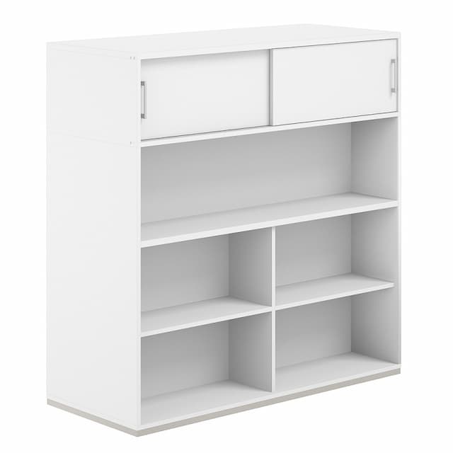 Стеллаж-комбо 1238 двухсторонний Norden Allegro AG.254.110.674.WH с антресолью и экраном ЛДСП