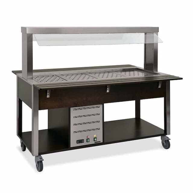 Стол Шведский тепловой (защитное стекло статичное) MetalCarrelli 6910.6-W (венге)