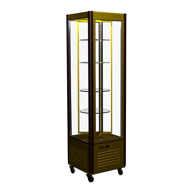 Кондитерская витрина Полюс LATIUM D4 VM 400-2 (R400Cвр Люкс коричнево-золотой, 1/2, INOX)